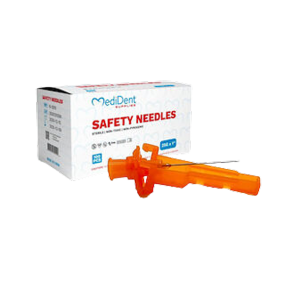 Needle Hypodermic 25 Gauge X 1 Inch Bevel Oriented Safety