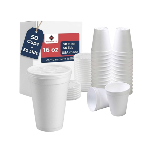 Cup Disposable Foam Capacity 16 Ounce White