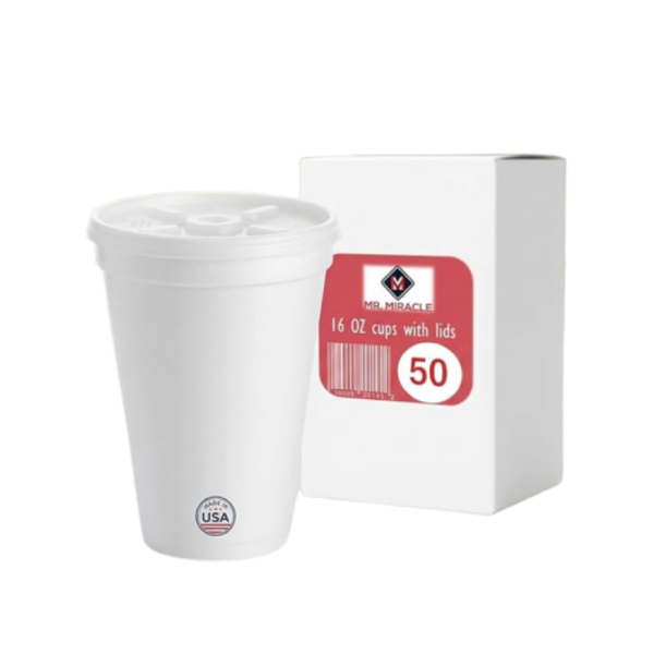 Cup Disposable Foam Capacity 16 Ounce White